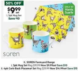 Harris Scarfe SOREN Farmyard Range offer