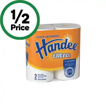 Woolworths Handee Ultra Paper Towel Pk 2 offer