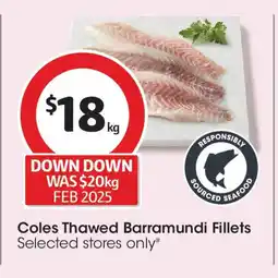 Coles Thawed Barramundi Fillets offer