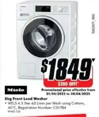 The Good Guys Miele 8kg Front Load Washer offer