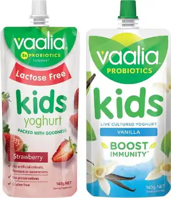 IGA Vaalia Kids Yoghurt 140g Selected Varieties offer