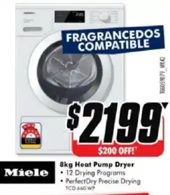 The Good Guys Miele 8kg Heat Pump Dryer offer