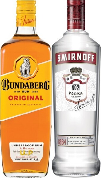 IGA Bundaberg Rum U.P. or Smirnoff Vodka Red Label 1 Litre offer