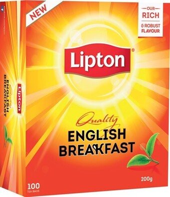 IGA Lipton Quality English Breakfast or Black Tea Bags 100 Pack offer