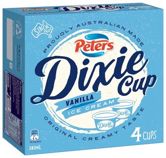 IGA Peters Dixie Cup Vanilla Ice Cream 4 Pack offer