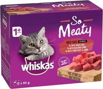 IGA Whiskas So Meaty, So Fishy or Tasty Trios Pouches 12x85g Selected Varieties offer