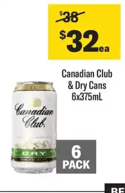 Liquorland Canadian Club & Dry Cans offer