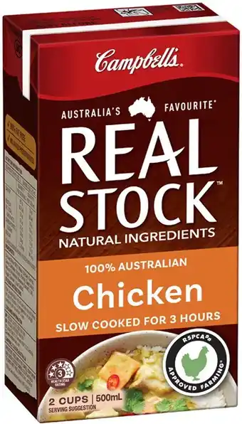 IGA Campbell’s Real Stock 500mL Selected Varieties offer