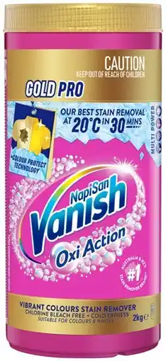 IGA Vanish NapiSan Gold Pro Oxi Action Stain Remover 2kg Selected Varieties offer