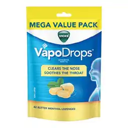 Woolworths Vicks VapoDrops Throat Lozenges Pk 42 offer