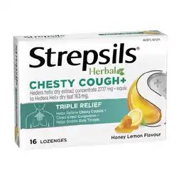 Woolworths Strepsils Herbal Chesty Cough Lozenges Pk 16 offer