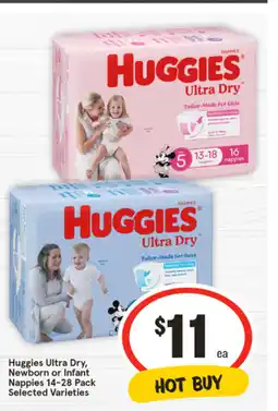 IGA Ultra Dry, Newborn or Infant Nappies offer