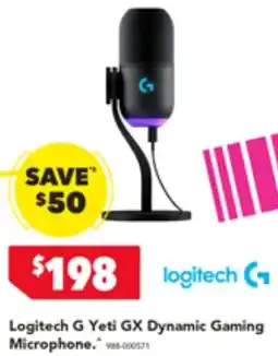 Harvey Norman Logitech G Yeti GX Dynamic Gaming Microphone offer