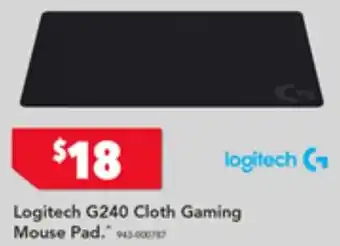 Harvey Norman Logitech G240 Cloth Gaming Mouse Pad offer