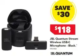 Harvey Norman JBL Quantum Stream Wireless USB-C Microphone - Black offer