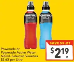 Supa Valu Powerade Active Water offer