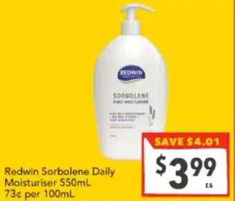Supa Valu Redwin Sorbolene Daily Moisturiser offer