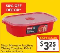 Supa Valu Décor Microsafe EasyHeat Oblong Container offer