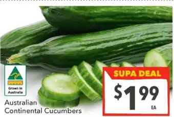 Supa Valu Australian Continental Cucumbers offer