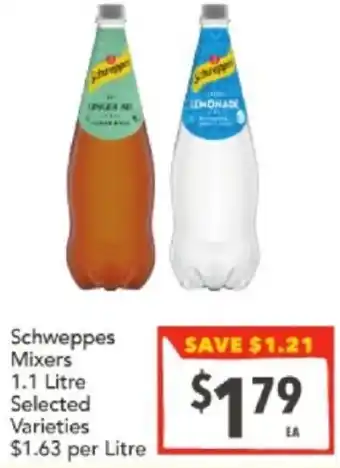 Supa Valu Schweppes Mixers Selected Varieties offer
