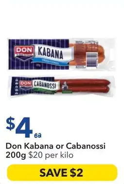 Ritchies Kabana or Cabanossi offer