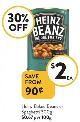 Foodworks Baked Beans or Spaghetti offer