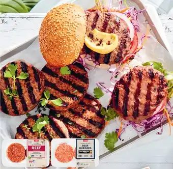 Coles Coles Beef, Thyme & Parsley Burgers 500g or Coles Beef Burgers with Special Burger Sauce Flavour 450g offer