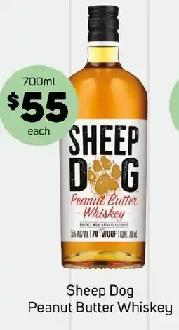 Foodland Sheep Dog Peanut Butter Whiskey offer