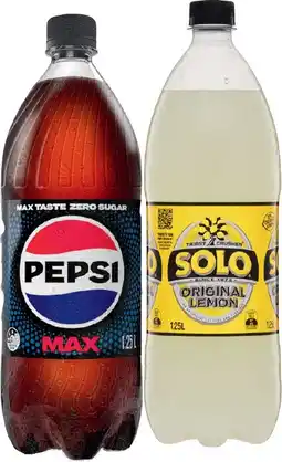 IGA Pepsi or Solo 1.25 Litre Selected Varieties offer