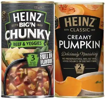 IGA Heinz Classic or Big’N Chunky Canned Soup 520-535g Selected Varieties offer