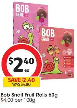 Coles Bob snail fruit rolls offer