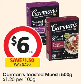 Coles Carman's toasted muesli offer