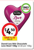 Coles Darrell lea milk chocolate offer