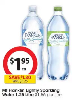 Coles Mt franklin lightly sparkling water offer
