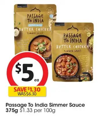 Coles Passage to india simmer sauce offer