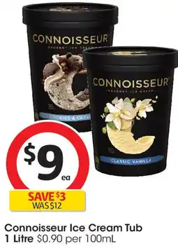 Coles Connoisseur Ice Cream Tub offer