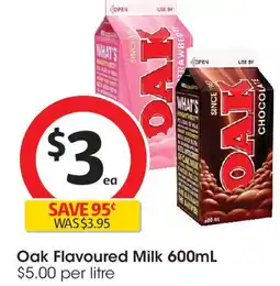 Coles Oak flavoured milk offer