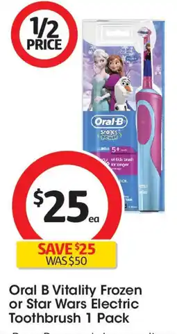 Coles Oral b vitality frozen or star wars electric toothbrush 1 pack offer