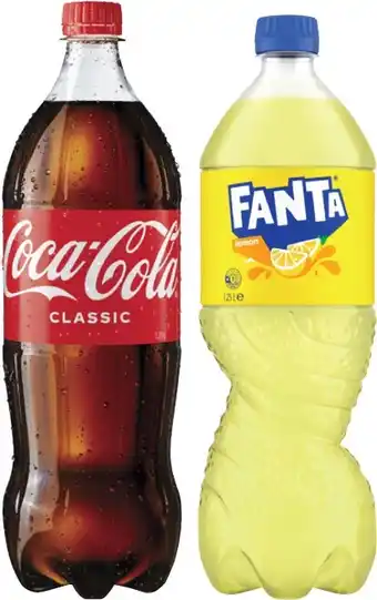 Coles Coca-Cola, Fanta or Sprite Soft Drink 1.25 Litre offer