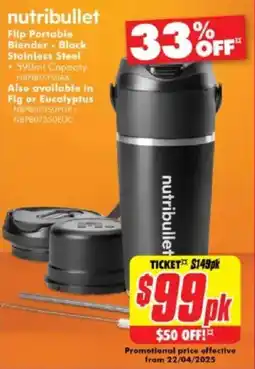 The Good Guys Flip portable blender - black stainless steel offer