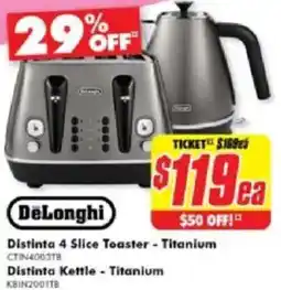 The Good Guys Distinta 4 slice toaster - titanium offer