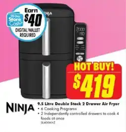 The Good Guys 9.5 litre double stack 2 drawer air fryer offer