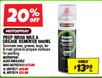 Autobarn Prep wash wax & grease remover offer