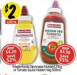 Dijonnaise Mustard or Tomato Sauce Hidden Veg