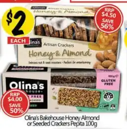 NQR Bakehouse Honey Almond or Seeded Crackers Pepita offer