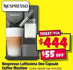 JB Hi-Fi Nespresso Lattissima One Capsule Coffee Machine offer