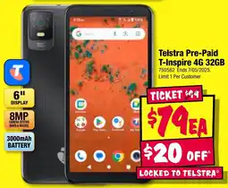 JB Hi-Fi Telstra Pre-Paid T-Inspire 4G 32GB offer