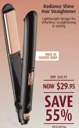 Shaver Shop Radiance Shine Hair Straightener offer