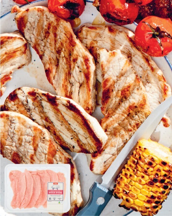 Coles Australian Pork Sizzle Steaks 400g offer at Coles