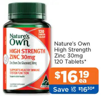 Good Price Pharmacy Nature's Own High Strength Zinc 30mg offer